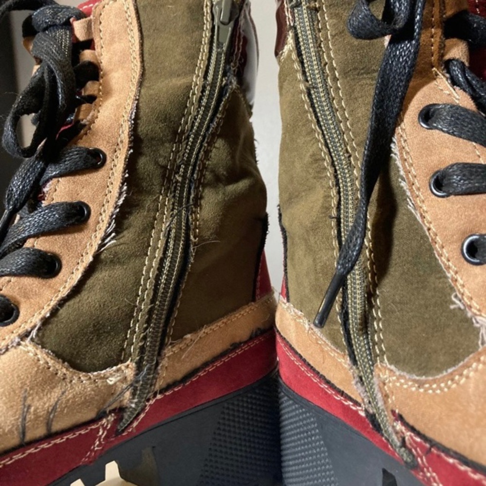 Colorblock Patchwork Chunky Platform Boots - image 6